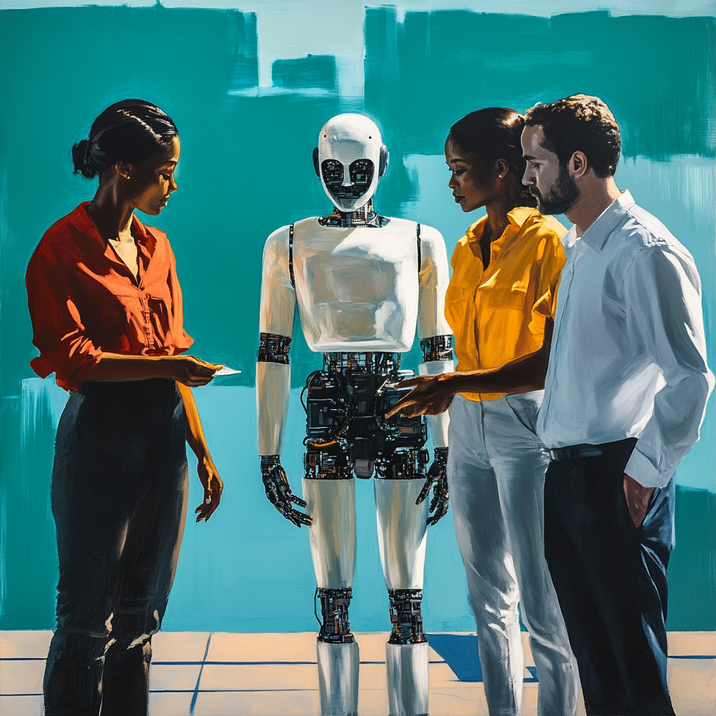 Agile Team Collaborating with AI Agent